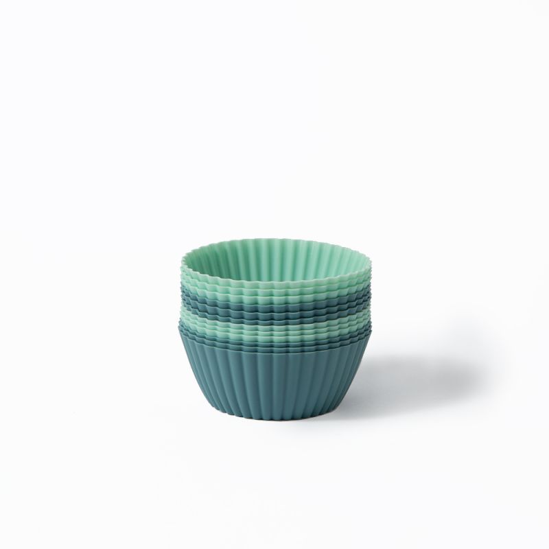 Suncha 12 pcs silicone baking cake cup cases