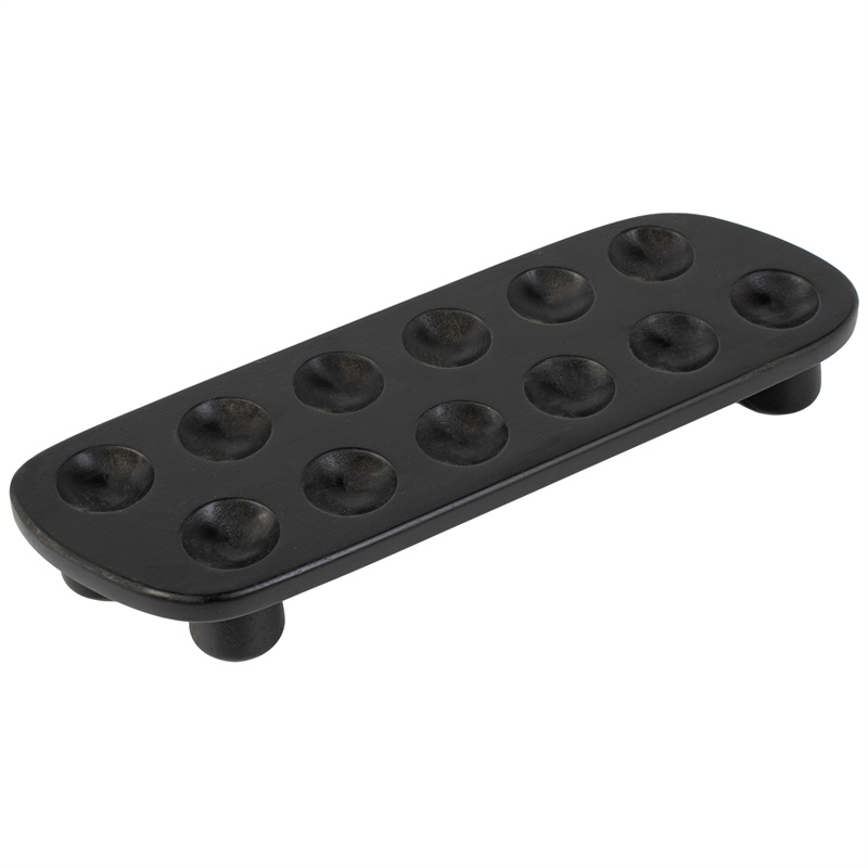 Suncha Black washed rubber wood egg tray