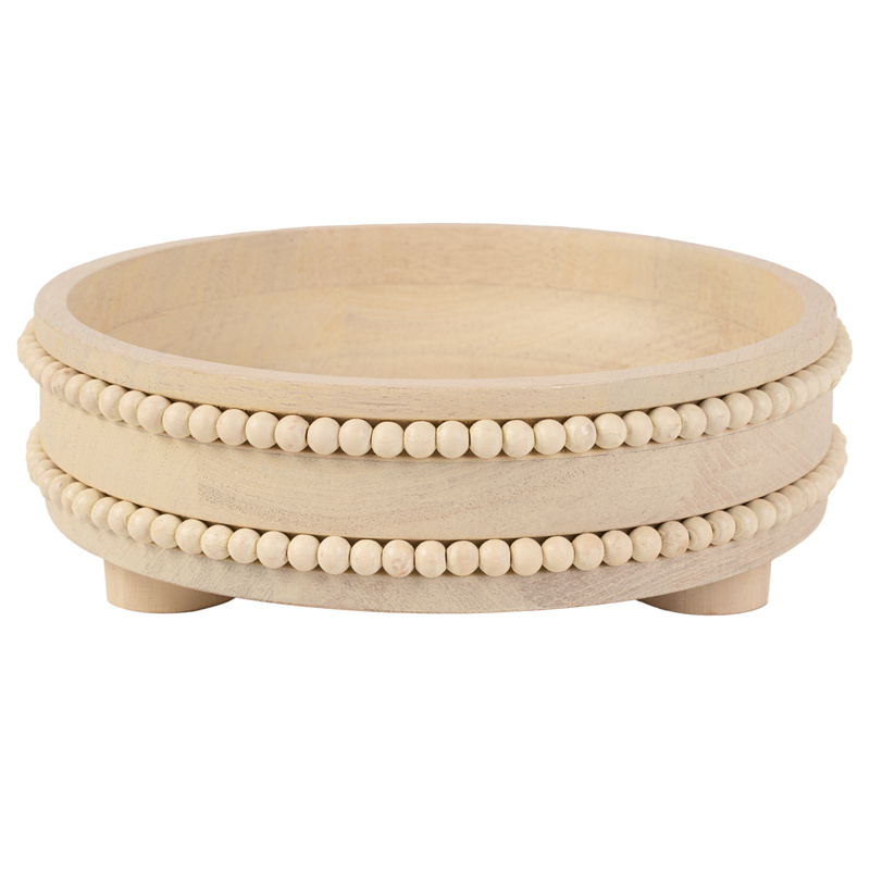 Suncha Round Mango wood salad bowl with Foot